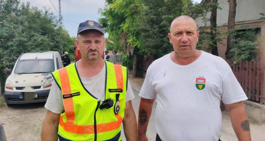 A városőrök hozták ki a lángoló ház udvarából a makacs férfit.